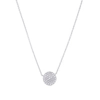 Colgante de oro blanco con círculo de pavé de diamantes