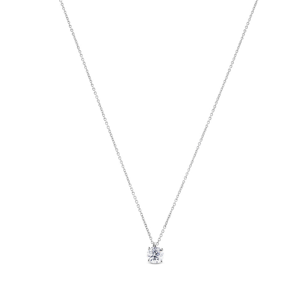 Colgante de oro blanco con diamante en 4 garras de 0,30 quilates