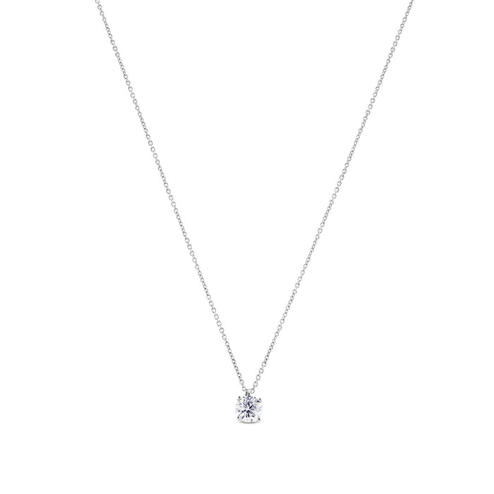 Colgante de oro blanco con diamante en 4 garras de 0,30 quilates