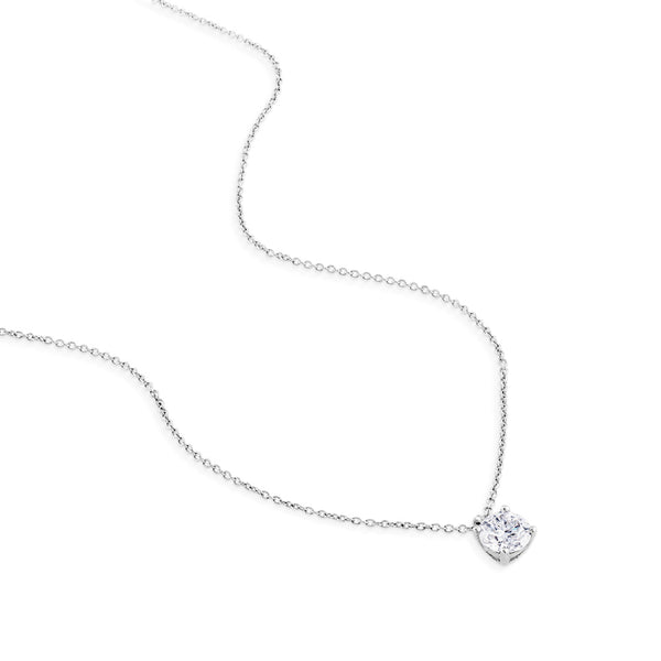 Colgante de oro blanco con diamante en 4 garras de 0,30 quilates