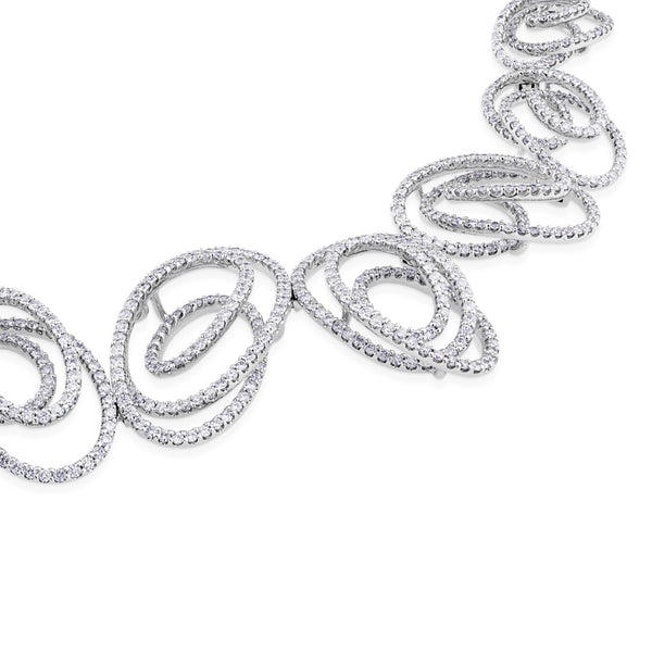 Collar de oro blanco con círculos "Art decó"