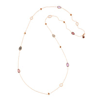 Collar de oro rosa con piedras multicolor (90 cm)