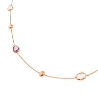 Collar de oro rosa con piedras multicolor (90 cm)