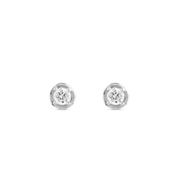 Pendientes de diamantes en oro blanco con 4 garras de 0,50 quilates