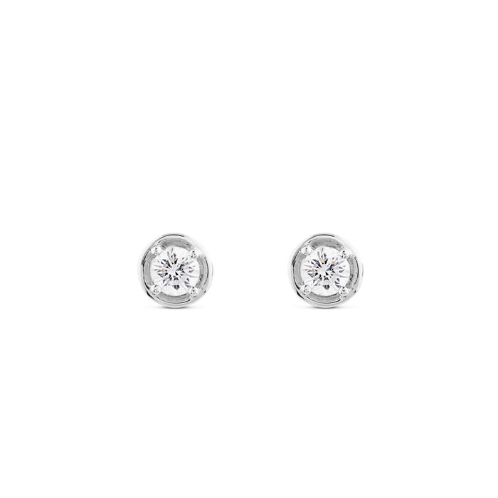 Pendientes de diamantes en oro blanco con 4 garras de 0,50 quilates