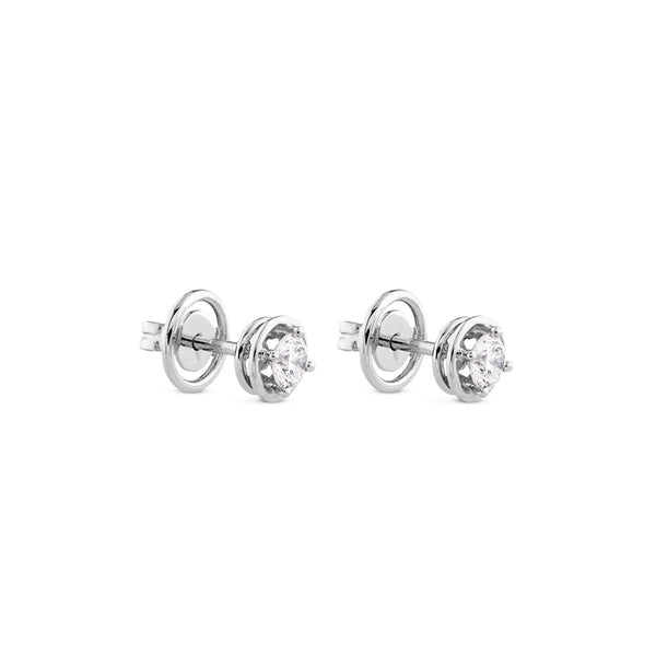 Pendientes de diamantes en oro blanco con 4 garras de 0,50 quilates