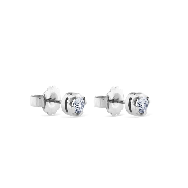 Pendientes de diamantes en oro blanco con 4 garras de 0,78 quilates