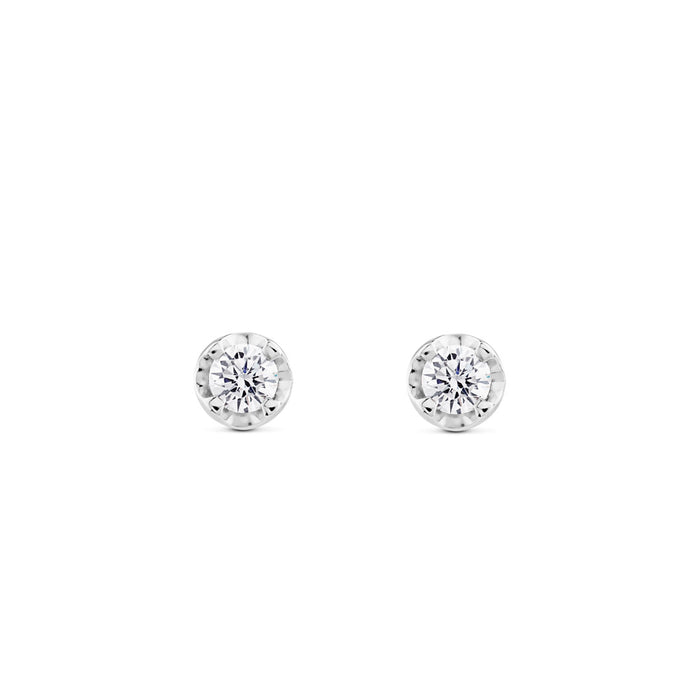 Pendientes de diamantes en oro blanco con 4 garras de 0,87 quilates