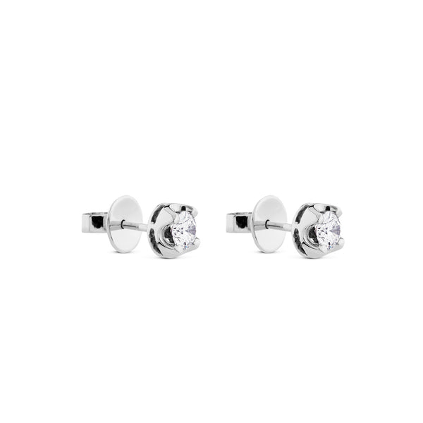 Pendientes de diamantes en oro blanco con 4 garras de 0,87 quilates