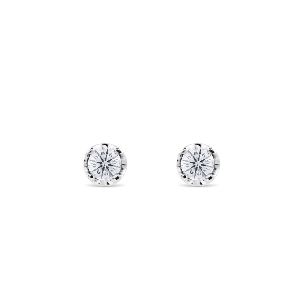 Pendientes de diamantes en oro blanco con 4 garras de 1,02 quilates