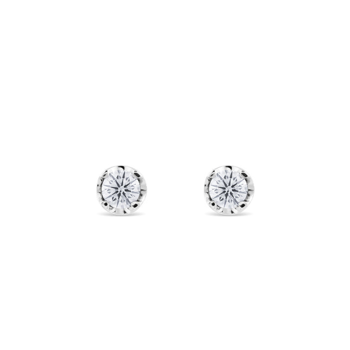 Pendientes de diamantes en oro blanco con 4 garras de 1,02 quilates