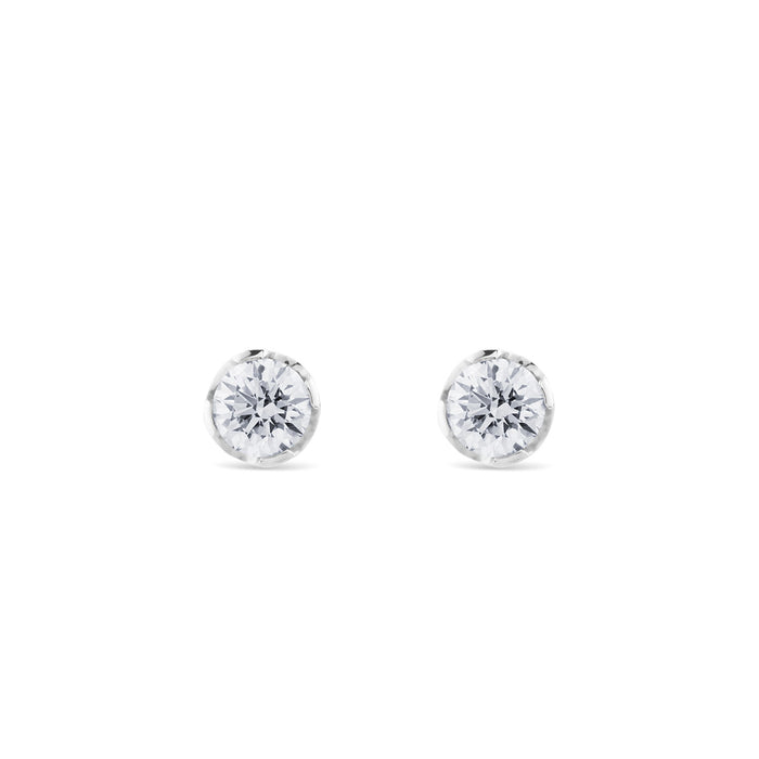 Pendientes de diamantes en oro blanco con 4 garras de 1,03 quilates