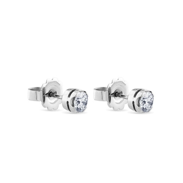 Pendientes de diamantes en oro blanco con 4 garras de 1,03 quilates