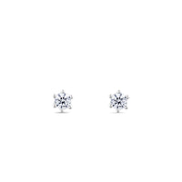 Pendientes de diamantes en oro blanco con 6 garras de 0,50 quilates