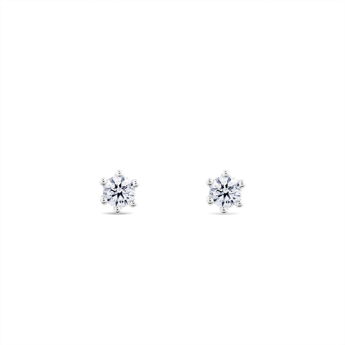 Pendientes de diamantes en oro blanco con 6 garras de 0,50 quilates