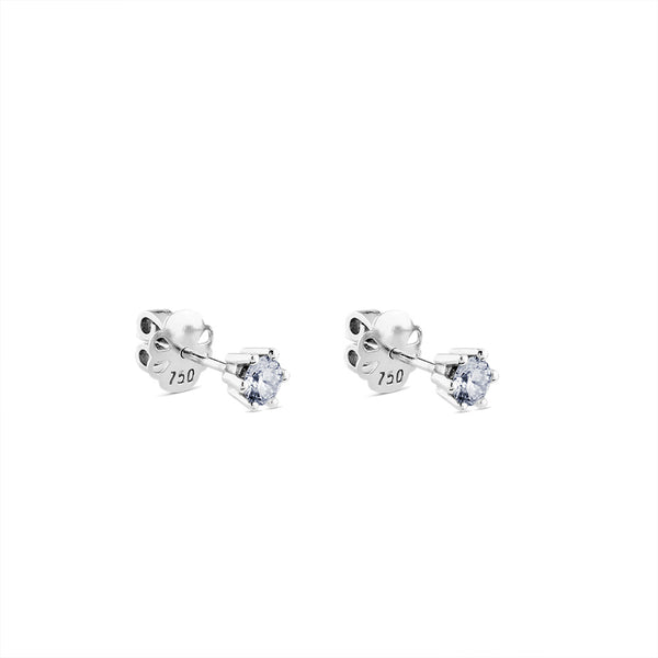 Pendientes de diamantes en oro blanco con 6 garras de 0,50 quilates