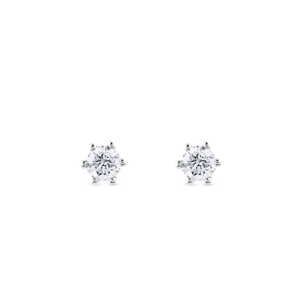 Pendientes de diamantes en oro blanco con 6 garras de 0,82 quilates