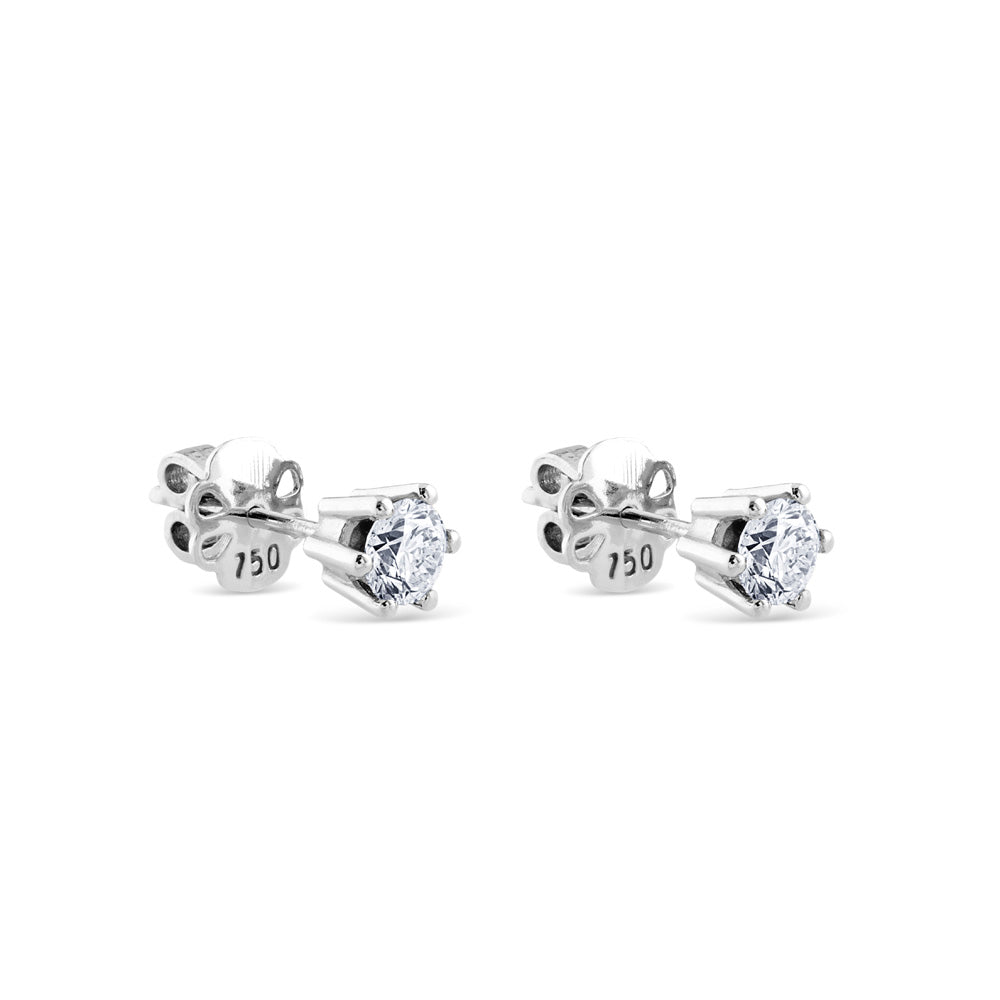 Pendientes de diamantes en oro blanco con 6 garras de 0,82 quilates