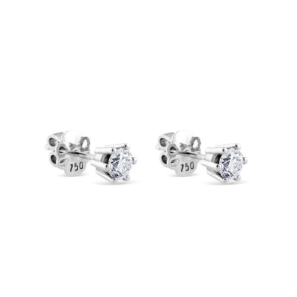 Pendientes de diamantes en oro blanco con 6 garras de 0,82 quilates