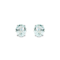 Pendientes de oro blanco con aguamarina en 4 garras