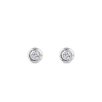 Pendientes de oro blanco en chatón de 0,40 quilates