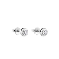 Pendientes de oro blanco en chatón de 0,40 quilates