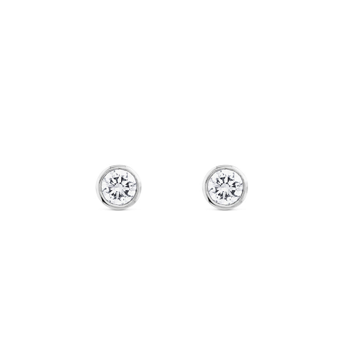 Pendientes de oro blanco en chatón de 0,51 quilates