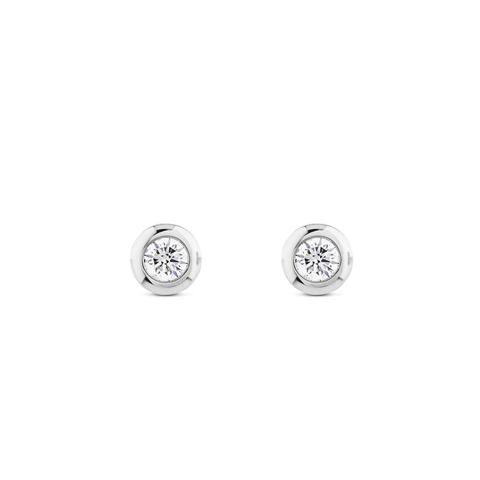 Pendientes de oro blanco en chatón de 0,54 quilates