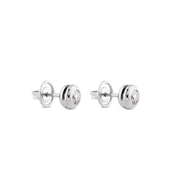 Pendientes de oro blanco en chatón de 0,54 quilates