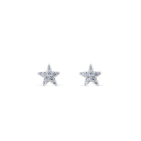Pendientes de oro blanco forma estrella con pavé de diamantes
