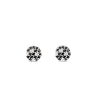 Pendientes de oro blanco con pavé de diamantes negros y blancos
