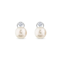 Pendientes de oro blanco con perlas australianas y diamantes en garra