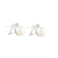 Pendientes de oro blanco con perlas australianas y diamantes en garra