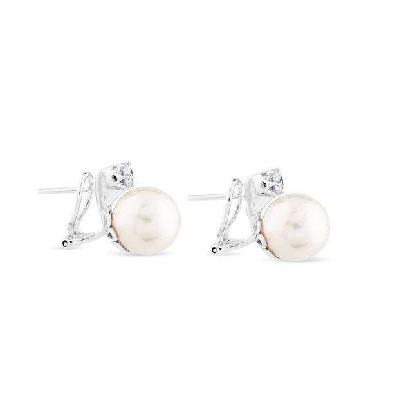 Pendientes de oro blanco con perlas australianas y diamantes en garra