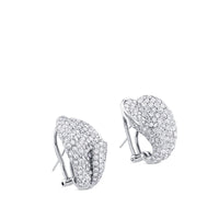 Pendientes de oro blanco en pliegue con pavé de diamantes