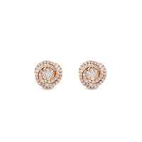 Pendientes de oro rosa en espiral con diamantes
