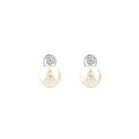 Pendientes de perla australiana con diamantes en garra