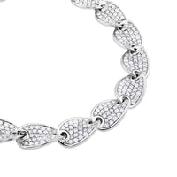 Pulsera de oro blanco con lascas de pavé de diamantes