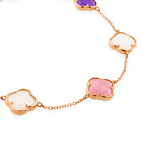 Pulsera de oro rosa con cuarzos de colores
