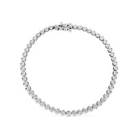 Pulsera Riviere de oro blanco con diamantes en chatón de 0,69 quilates