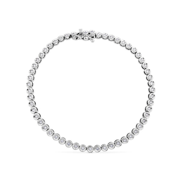 Pulsera Riviere de oro blanco con diamantes en chatón de 0,69 quilates