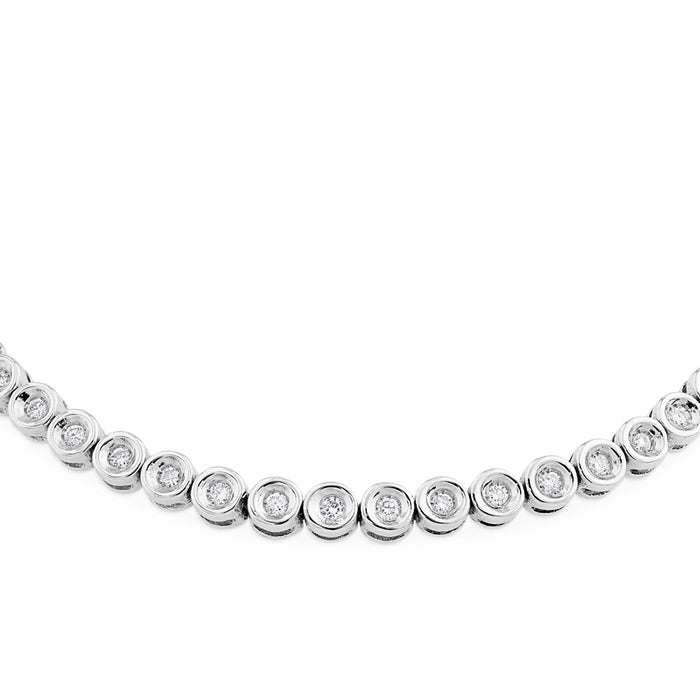 Pulsera Riviere de oro blanco con diamantes en chatón de 0,69 quilates