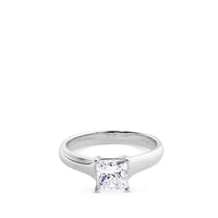 Solitario de oro blanco 1,02 quilates  talla princesa