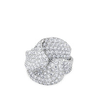 Sortija ancha de oro blanco con pavé de diamantes