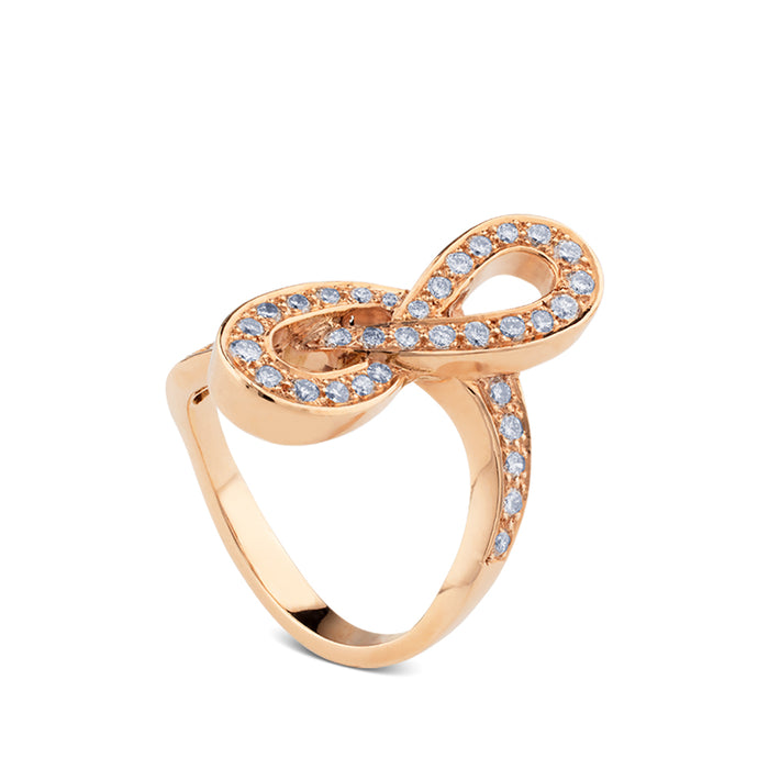 Sortija Infinito de oro rosa con diamantes