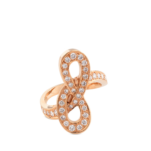 Sortija Infinito de oro rosa con diamantes