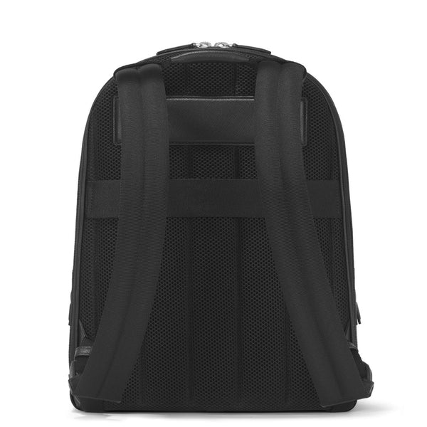 Mochila Mediana con 3 Compartimentos de Piel Sartorial negra
