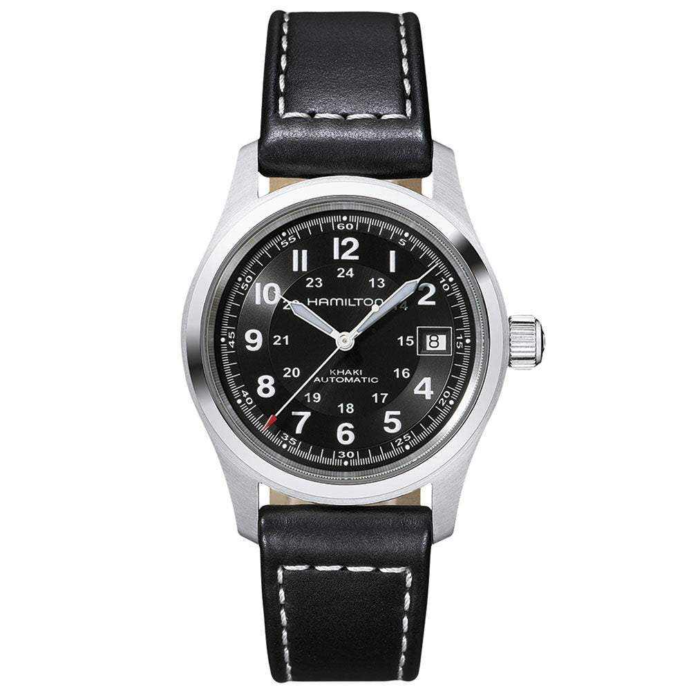 Hamilton Khaki Field Auto Acero 38 mm Correa negra
