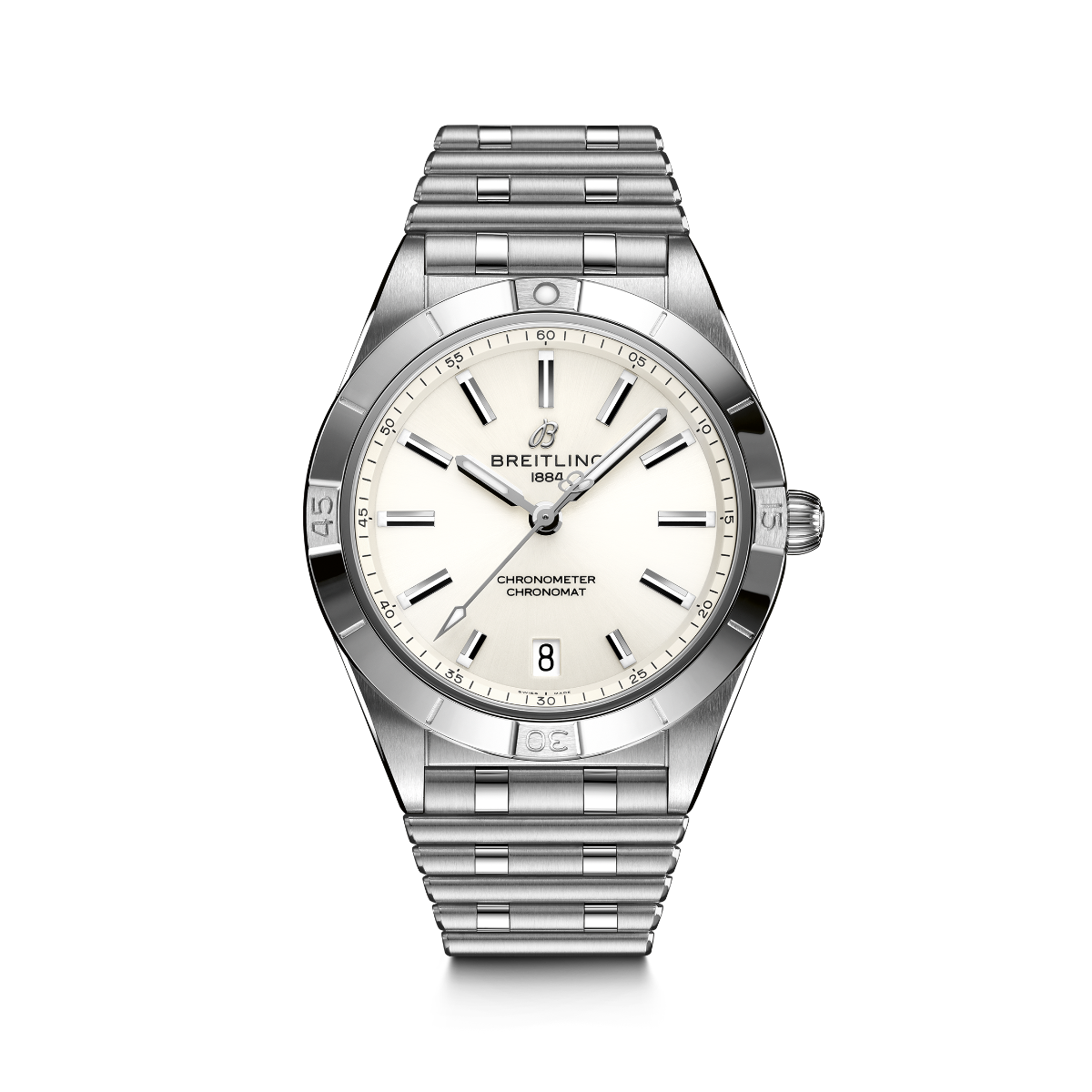 Reloj-señora-breitling-chronomat-36-acero-esfera-blanca-automatico - Ref A10380101A3A1 Chocron Joyeros 