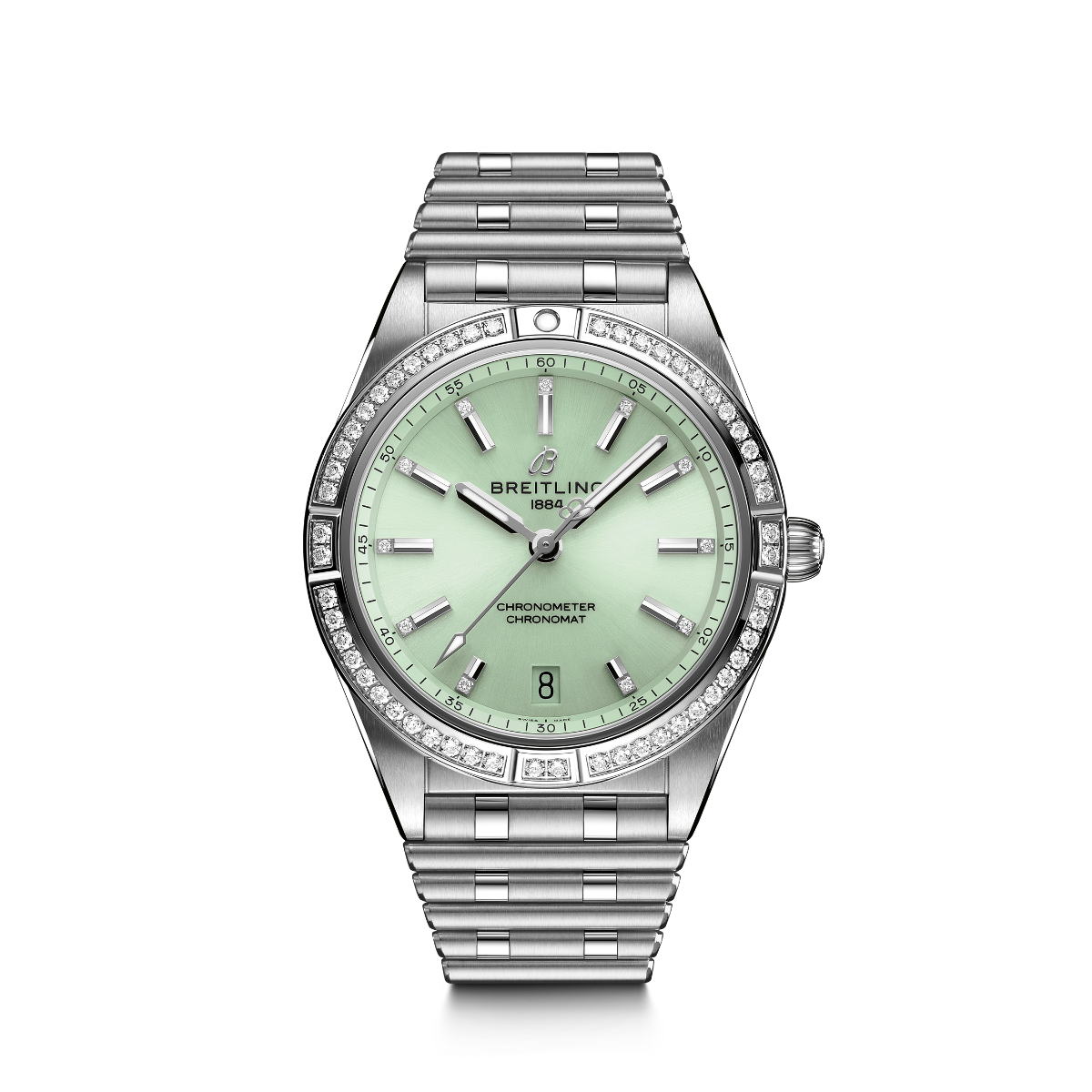 Reloj-señora-breitling-chronomat-36-acero-diamantes-esfera-verde-automatico - Ref A10380591L1A1 Chocron Joyeros 